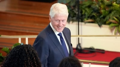 Former President Bill Clinton arrives for a tribute service for former first lady Rosalynn Carter, at Glenn Memorial Church, Tuesday, Nov. 28, 2023, in Atlanta (AP Photo/Andrew Harnik) (AP) Former President Bill Clinton arrives for a tribute service for former first lady Rosalynn Carter, at Glenn Memorial Church, Tuesday, Nov. 28, 2023, in Atlanta (AP Photo/Andrew Harnik) (AP)