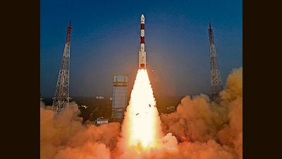 The PSLV lifts off from the Satish Dhawan Space Centre in Sriharikota with the XPoSat on Monday. (AFP) The PSLV lifts off from the Satish Dhawan Space Centre in Sriharikota with the XPoSat on Monday. (AFP)