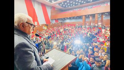 The announcement was made by former chief minister and Leader of Opposition Bhupinder Singh Hooda, and state party president Udaibhan during a workers’ meeting in Karnal. (HT Photo) The announcement was made by former chief minister and Leader of Opposition Bhupinder Singh Hooda, and state party president Udaibhan during a workers’ meeting in Karnal. (HT Photo)