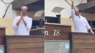 Rajinikanth greeted fans who gathered outside his Chennai residence to wish him on New Year Rajinikanth greeted fans who gathered outside his Chennai residence to wish him on New Year