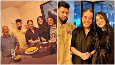 Shruti Hassan with her family on New Years. Shruti Hassan with her family on New Years.