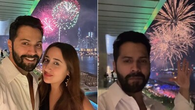 Varun Dhawan enjoys 'fireworks' with wife Natasha Dalal on New Year 2024