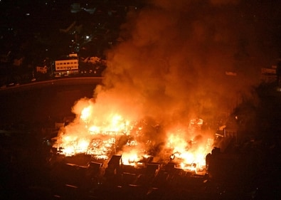 A fire occurred following an earthquake in Wajima, Ishikawa prefecture, (AP) A fire occurred following an earthquake in Wajima, Ishikawa prefecture, (AP)