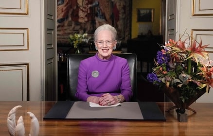 Queen Margrethe II of Denmark gives a New Year's speech from Christian IX's Palace, Amalienborg Castle, in Copenhagen, Denmark, on December 31, 2023. (AFP) Queen Margrethe II of Denmark gives a New Year's speech from Christian IX's Palace, Amalienborg Castle, in Copenhagen, Denmark, on December 31, 2023. (AFP)