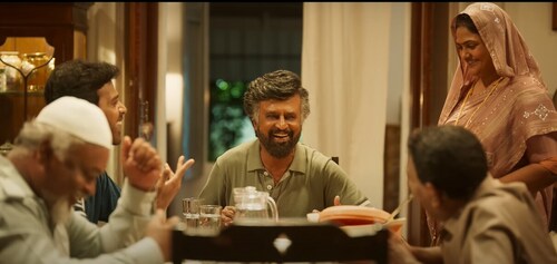 Rajinikanth in a still from Lal Salaam. Rajinikanth in a still from Lal Salaam.