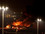 Fire at Japan Airport: Japan Airlines' A350 airplane is on fire at Haneda international airport in Tokyo, Japan.