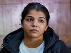 New Delhi: Wrestler Sakshi Malik during a press conference after Sanjay Singh, an associate of BJP MP and former chief of Wrestling Federation of India (WFI) Brij Bhushan Sharan Singh, became the new President of WFI, in New Delhi, Thursday, Dec. 21, 2023. (PTI Photo/Vijay Verma)(PTI12_21_2023_000337A)