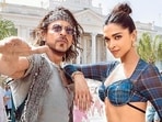 Shah Rukh Khan and Deepika Padukone in a still from Pathaan. Shah Rukh Khan and Deepika Padukone in a still from Pathaan.