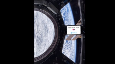 The image shows a glimpse of Earth captured by an astronaut from the ISS. (Instagram/astro_andreas) The image shows a glimpse of Earth captured by an astronaut from the ISS. (Instagram/astro_andreas)