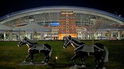 The new terminal building is developed at a cost of more than ₹1,100 crore. (ANI) The new terminal building is developed at a cost of more than ₹1,100 crore. (ANI)