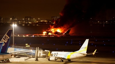 Japan plane fire: Haneda international airport has closed all runways following the incident, a spokesperson for the airport said. (REUTERS)