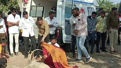 Rescue operation underway after a 2.5-year-old girl fell into a 30-feet deep borewell, in Devbhumi Dwarka district, Monday (PTI) Rescue operation underway after a 2.5-year-old girl fell into a 30-feet deep borewell, in Devbhumi Dwarka district, Monday (PTI)