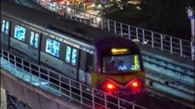 The incident took place on the purple line at the Indiranagar metro station. (PTI) The incident took place on the purple line at the Indiranagar metro station. (PTI)