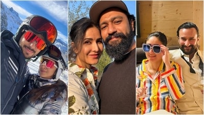 Bollywood stars took to Instagram on January 1, 2024, to wish their fans a Happy New Year and give them a glimpse of their celebrations to welcome 2024. Celebrities like Kiara Advani and Sidharth Malhotra, Kareena Kapoor and Saif Ali Khan, Katrina Kaif and Vicky Kaushal, Randeep Hooda and Lin Laishram, Samantha Ruth Prabhu, Aditi Rao Hydari and Siddharth, Mira Rajput and Shahid Kapoor, Rakul Preet Singh and Sharvari Wagh shared photos from their New Year vacation. Scroll down to see how these stars welcomed 2024. (Instagram) Bollywood stars took to Instagram on January 1, 2024, to wish their fans a Happy New Year and give them a glimpse of their celebrations to welcome 2024. Celebrities like Kiara Advani and Sidharth Malhotra, Kareena Kapoor and Saif Ali Khan, Katrina Kaif and Vicky Kaushal, Randeep Hooda and Lin Laishram, Samantha Ruth Prabhu, Aditi Rao Hydari and Siddharth, Mira Rajput and Shahid Kapoor, Rakul Preet Singh and Sharvari Wagh shared photos from their New Year vacation. Scroll down to see how these stars welcomed 2024. (Instagram)