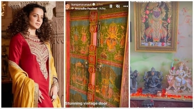 Kangana Ranaut has shown her home temple on Instagram. Kangana Ranaut has shown her home temple on Instagram.