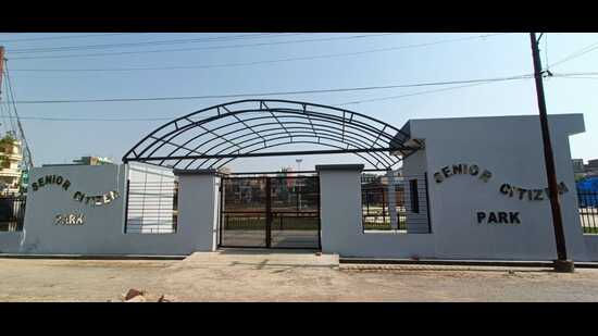 A view of the newly constructed park for senior citizens in Prayagraj. (HT photo)