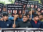 Junior wrestlers protest against Bajrang Punia, Sakshi Malik, and Vinesh Phogat at Jantar Mantar, in New Delhi on Wednesday Junior wrestlers protest against Bajrang Punia, Sakshi Malik, and Vinesh Phogat at Jantar Mantar, in New Delhi on Wednesday