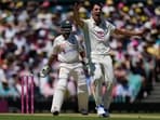 Australia's Pat Cummins appeals successfully for an LBW against Babar Azam Australia's Pat Cummins appeals successfully for an LBW against Babar Azam