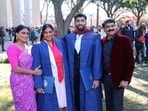 YS Sharmila with her husband and two children. YS Sharmila with her husband and two children.