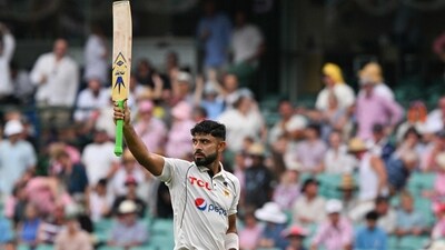 Pakistan's Aamer Jamal reacts after his dismissal during the first day of the third cricket Test against Australia (AFP) Pakistan's Aamer Jamal reacts after his dismissal during the first day of the third cricket Test against Australia (AFP)