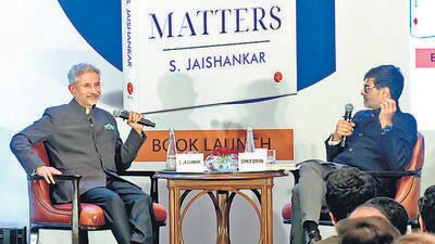 External affairs minister S Jaishankar in conversation with Observer Research Foundation (ORF) president Samir Saran on Wednesday. (ANI) External affairs minister S Jaishankar in conversation with Observer Research Foundation (ORF) president Samir Saran on Wednesday. (ANI)