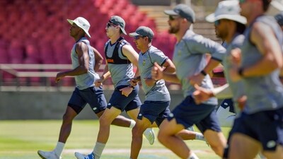 South African cricketers during a practice session ahead of the second Test match vs India (PTI)