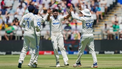 Mohammed Siraj took a career-best 6/15 as the visitors skittled their hosts for 55 in the first innings&nbsp; (PTI)