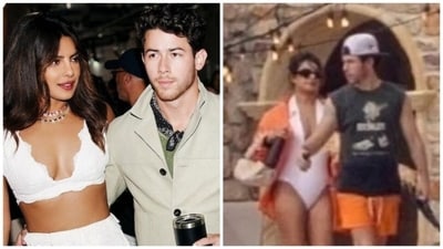 Priyanka Chopra and Nick Jonas's New Year holiday photo (right) from Cabo was shared on a fan page. Priyanka Chopra and Nick Jonas's New Year holiday photo (right) from Cabo was shared on a fan page.