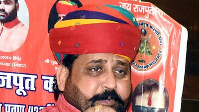 Rajput Karni Sena president Sukhdev Singh Gogamedi was shot dead at his Jaipur residence by two people (ANI) Rajput Karni Sena president Sukhdev Singh Gogamedi was shot dead at his Jaipur residence by two people (ANI)