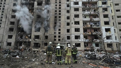 According to the Interior Ministry, four people were killed and around 70 were injured in Kyiv and its surrounding region, while in the Kharkiv region, one person was killed and approximately 60 were injured. (AFP) According to the Interior Ministry, four people were killed and around 70 were injured in Kyiv and its surrounding region, while in the Kharkiv region, one person was killed and approximately 60 were injured. (AFP)