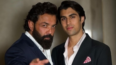 Bobby Deol with Aryaman Deol in a new photo, which was clicked by his younger son Dharam Deol. Bobby Deol with Aryaman Deol in a new photo, which was clicked by his younger son Dharam Deol.