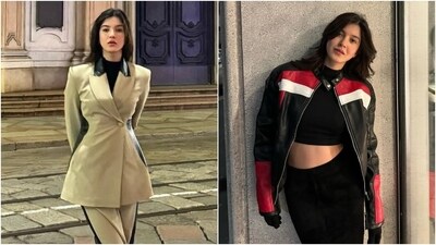 Shanaya Kapoor flew to Milan to spend her New Year's holiday exploring the metropolis in Italy's northern Lombardy region. The 24-year-old, who will soon debut with the film Vrushabha starring Mohanlal, shared photos from her holiday on Instagram. Recently, she dropped two posts that captured her enjoying cappuccino dates, visiting Cathedrals, exploring the streets of Milan, and serving glam in stylish outfits. Scroll down to check out Shanaya's clicks. (Instagram) Shanaya Kapoor flew to Milan to spend her New Year's holiday exploring the metropolis in Italy's northern Lombardy region. The 24-year-old, who will soon debut with the film Vrushabha starring Mohanlal, shared photos from her holiday on Instagram. Recently, she dropped two posts that captured her enjoying cappuccino dates, visiting Cathedrals, exploring the streets of Milan, and serving glam in stylish outfits. Scroll down to check out Shanaya's clicks. (Instagram)