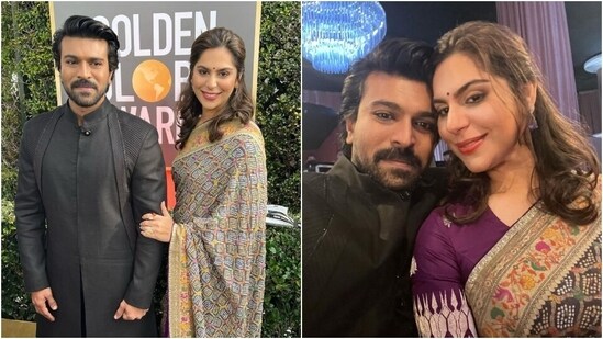 When Ram Charan's wife Upasana Konidela embraced Indian traditions by wearing a saree on the Golden Globes 2023 red carpet. (Instagram)