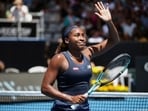 Coco Gauff of United States acknowledges the crowd after defeating Brenda Fruhvirtova of Czech Republic at the ASB Classic in Auckland,