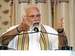 Prime Minister Narendra Modi during the inauguration of Kashi Tamil Sangamam, in Varanasi. (ANI)