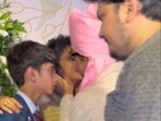 Aamir Khan with ex-wife Kiran Rao at daughter Ira Khan's wedding.