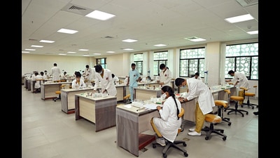All India Institute of Medical Sciences (AIIMS) in Gorakhpur. (ANI Photo) (ANI) All India Institute of Medical Sciences (AIIMS) in Gorakhpur. (ANI Photo) (ANI)