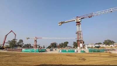 Ayodhya: Ram Mandir construction site in Ayodhya. (PTI)