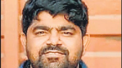Gurugram, India-March 09, 2023: (Center)File Photo of Mohit Yadav aka Monu Manesar with their Bajrang Dal members, in Gurugram, India, on Tuesday, 07 March 2023. (Photo/HT)(Pic to go with Leena Dhankar's story) Gurugram, India-March 09, 2023: (Center)File Photo of Mohit Yadav aka Monu Manesar with their Bajrang Dal members, in Gurugram, India, on Tuesday, 07 March 2023. (Photo/HT)(Pic to go with Leena Dhankar's story)