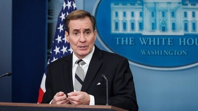 White House National Security Council spokesman John Kirby addressing reporters ((Bloomberg)) White House National Security Council spokesman John Kirby addressing reporters ((Bloomberg))