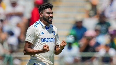 India's Mohammed Siraj celebrates (PTI) India's Mohammed Siraj celebrates (PTI)