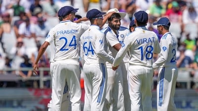 Jasprit Bumrah celebrates the wicket of South Africa's batter David Bedingham during the second day of the second Test match between India and South Africa (PTI) Jasprit Bumrah celebrates the wicket of South Africa's batter David Bedingham during the second day of the second Test match between India and South Africa (PTI)