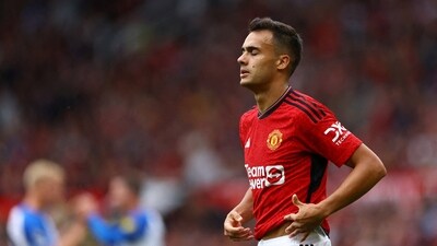 Manchester United's Sergio Reguilon looks dejected after Brighton & Hove Albion's Joao Pedro scores their third goal (REUTERS)
