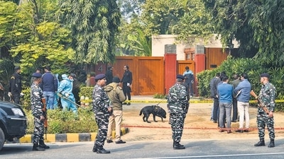 Security and forensic officials near the Israeli embassy Security and forensic officials near the Israeli embassy