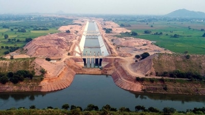 The Kaleshwaram lift irrigation project on the Godavari river was built in 2019 The Kaleshwaram lift irrigation project on the Godavari river was built in 2019