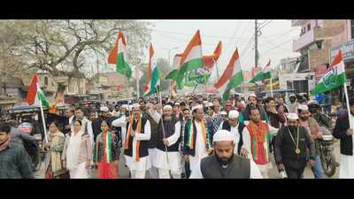 UP Jodo Yatra entered Lucknow on Thursday. (HT Photo) UP Jodo Yatra entered Lucknow on Thursday. (HT Photo)