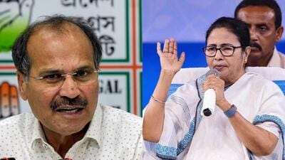 WB Cong president Adhir Ranjan Chowdhury (lef) and WB chief minister Mamata Banerjee (right) (File Photo) WB Cong president Adhir Ranjan Chowdhury (lef) and WB chief minister Mamata Banerjee (right) (File Photo)