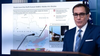 John Kirby, national security council coordinator, speaks during a news conference. (Bloomberg) John Kirby, national security council coordinator, speaks during a news conference. (Bloomberg)