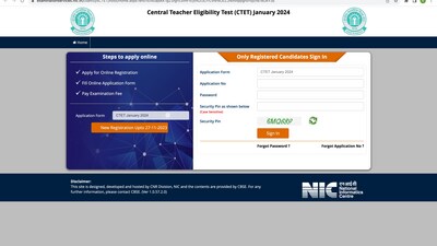CTET January 2024 registration closes today (ctet.nic.in, screenshot) CTET January 2024 registration closes today (ctet.nic.in, screenshot)