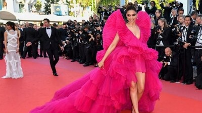 Deepika Padukone at Cannes Film Festival 2018 in a hot pink Ashi Studio dress. (File Photo) Deepika Padukone at Cannes Film Festival 2018 in a hot pink Ashi Studio dress. (File Photo)